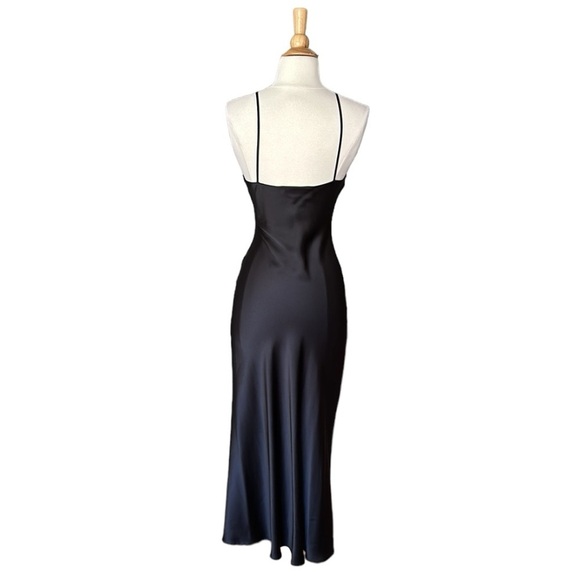 ZARA Black Slip Dress Satin Effect Dark Romance Dress, Size XS - Picture 9 of 16